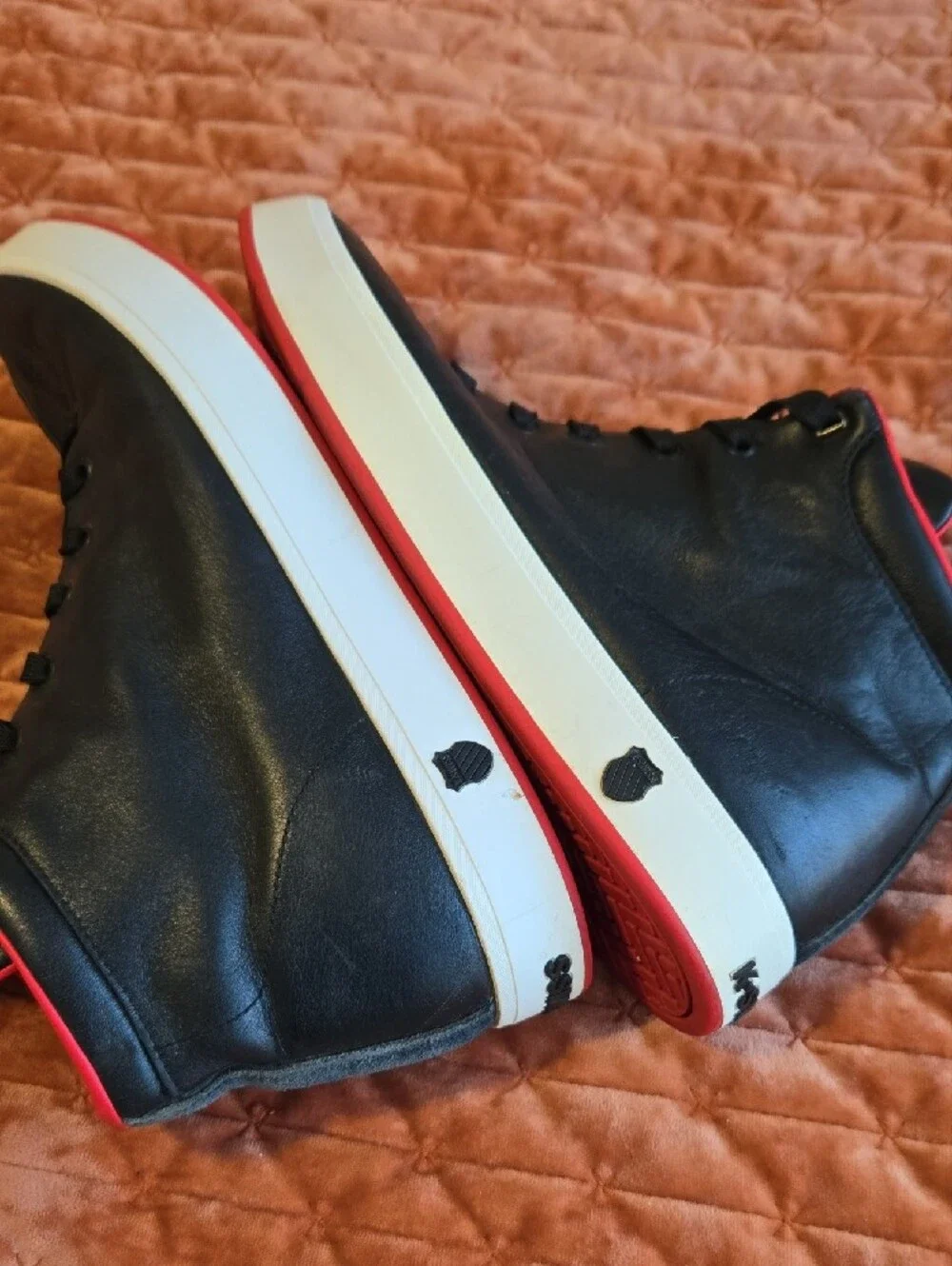 Men's High-Top Leather K-SWISS mens 10 BRED EDITION xlnt.cond. H12-097. unique